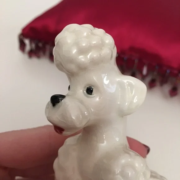 Vintage Goebel Retro Miniature Figurine White Poodle Curly Hair Puppy Dog - Picture 13 of 13